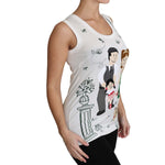 Dolce & Gabbana White Cotton #dgfamily Sleeveless Shirt Tank Top TSH3162-36
