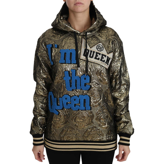 Dolce & Gabbana Im The Queen Jaquard Gold Sweatshirt Hoodie