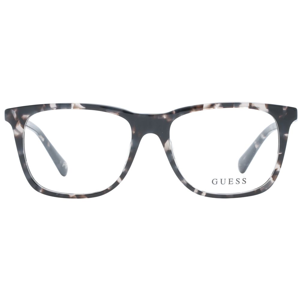 Alt Tag: Guess Brown Unisex Glasses Frame with full-rim plastic design and square style, showcasing a sleek brown finish and spring hinge.
