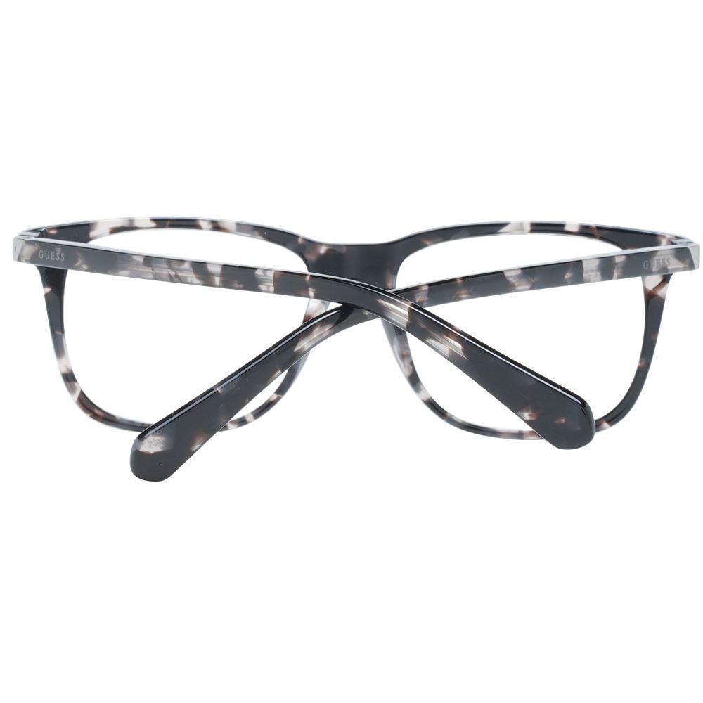 Guess Brown Unisex Glasses Frame in full-rim square design, plastic material, demo lenses, and branded case included.