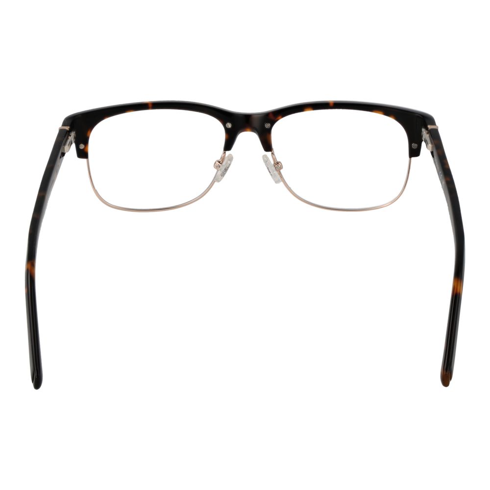 Guess Brown Women Glasses Frame with full-rim browline design, metal and plastic material, shown from the front.