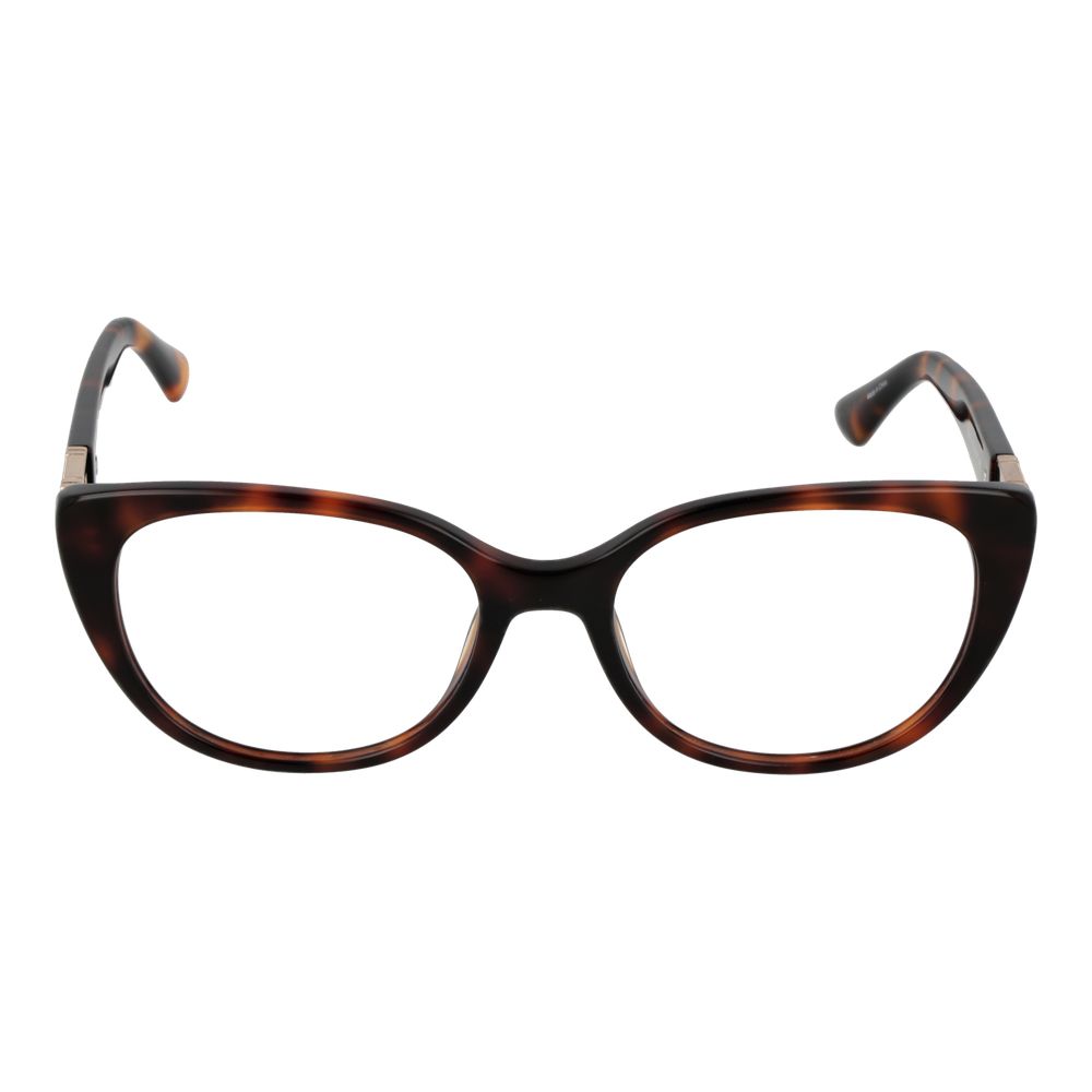 Guess Brown Women Glasses Frame in full-rim plastic with a chic cat eye design, ideal for demo lenses. Classic and stylish look for women.