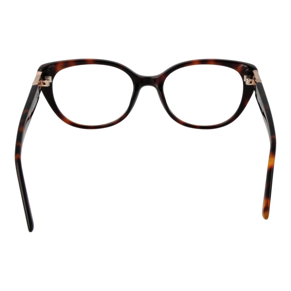 Front view of Guess Brown Women Glasses Frame in full-rim cat eye style with demo lenses.