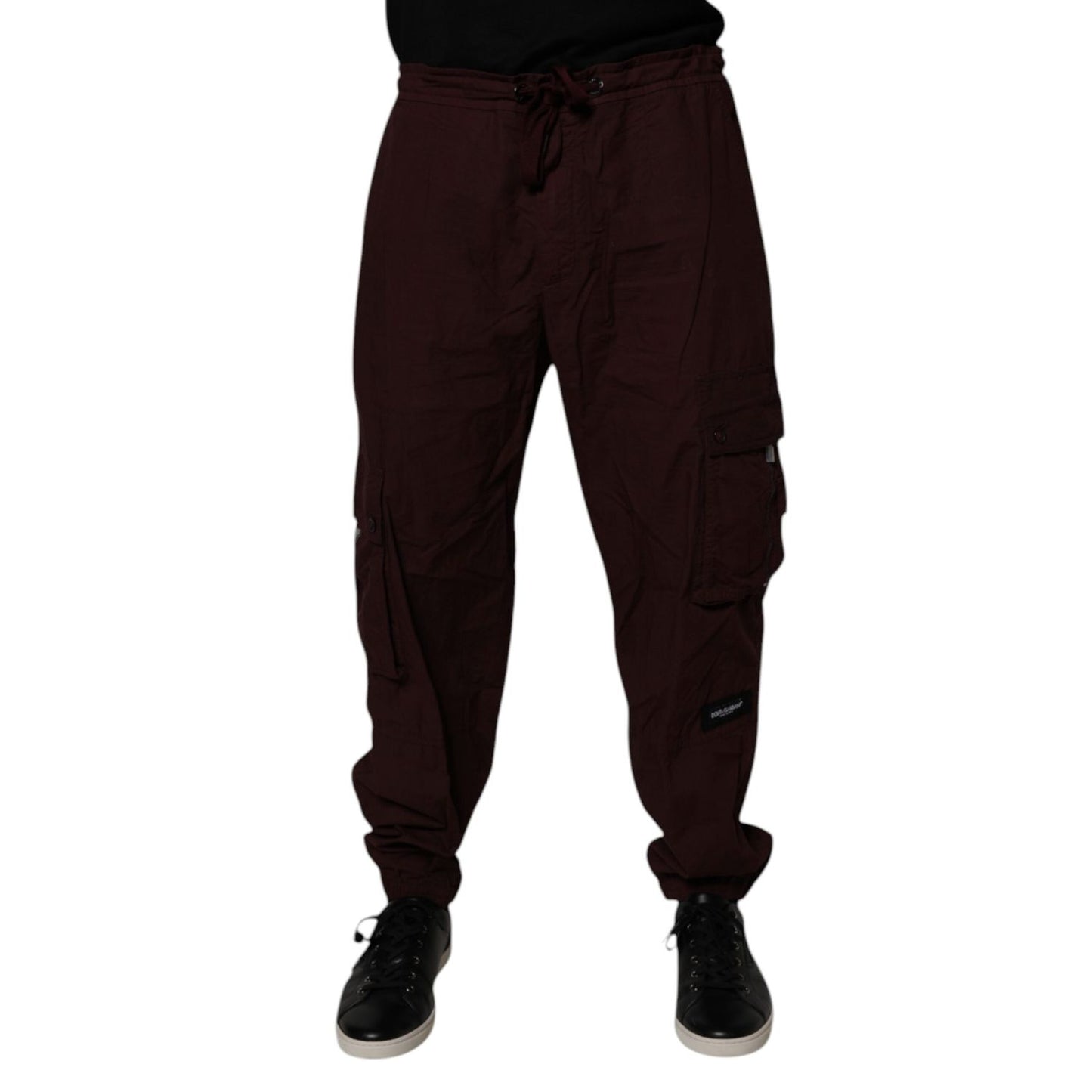 Dolce & Gabbana Maroon Cotton Cargo Jogger Sweatpants Pants