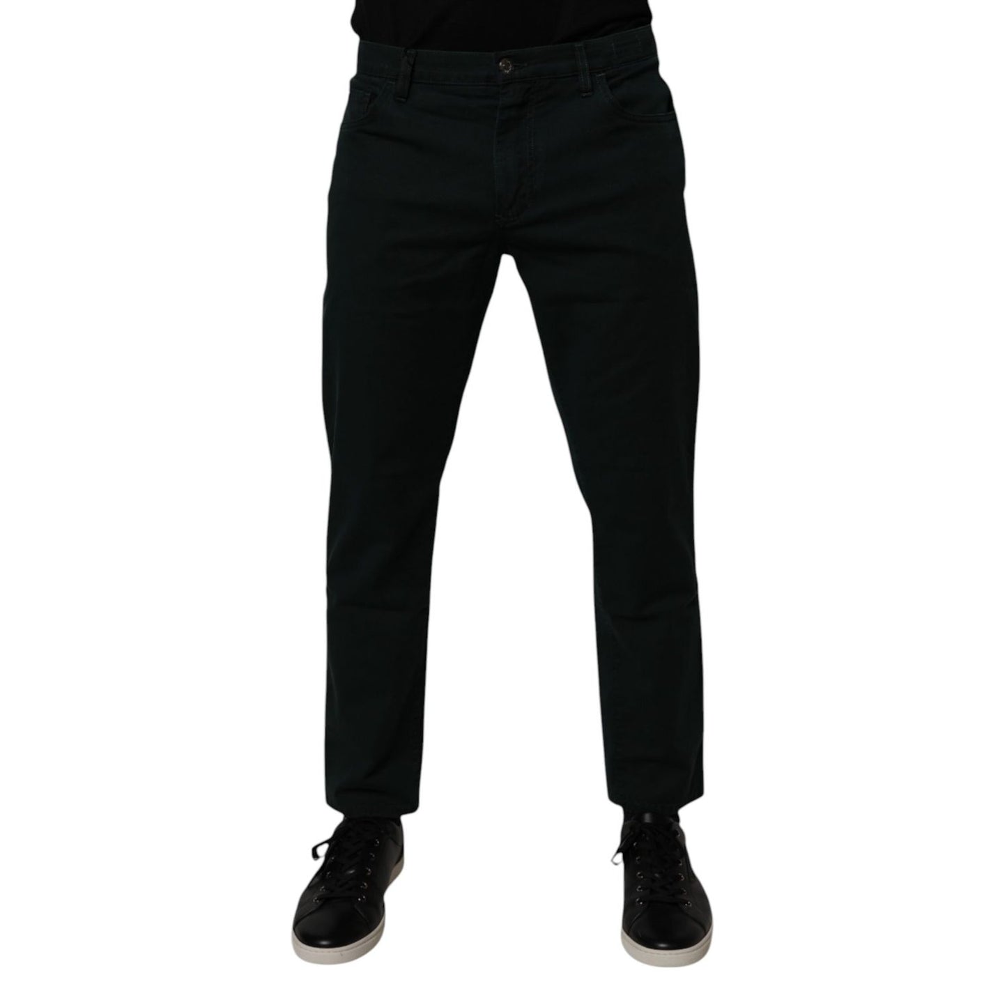 Dolce & Gabbana Dark Green Cotton Loose Men Denim Jeans