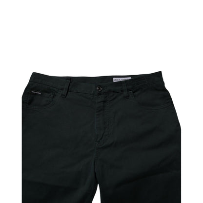 Dolce & Gabbana Dark Green Cotton Loose Men Denim Jeans