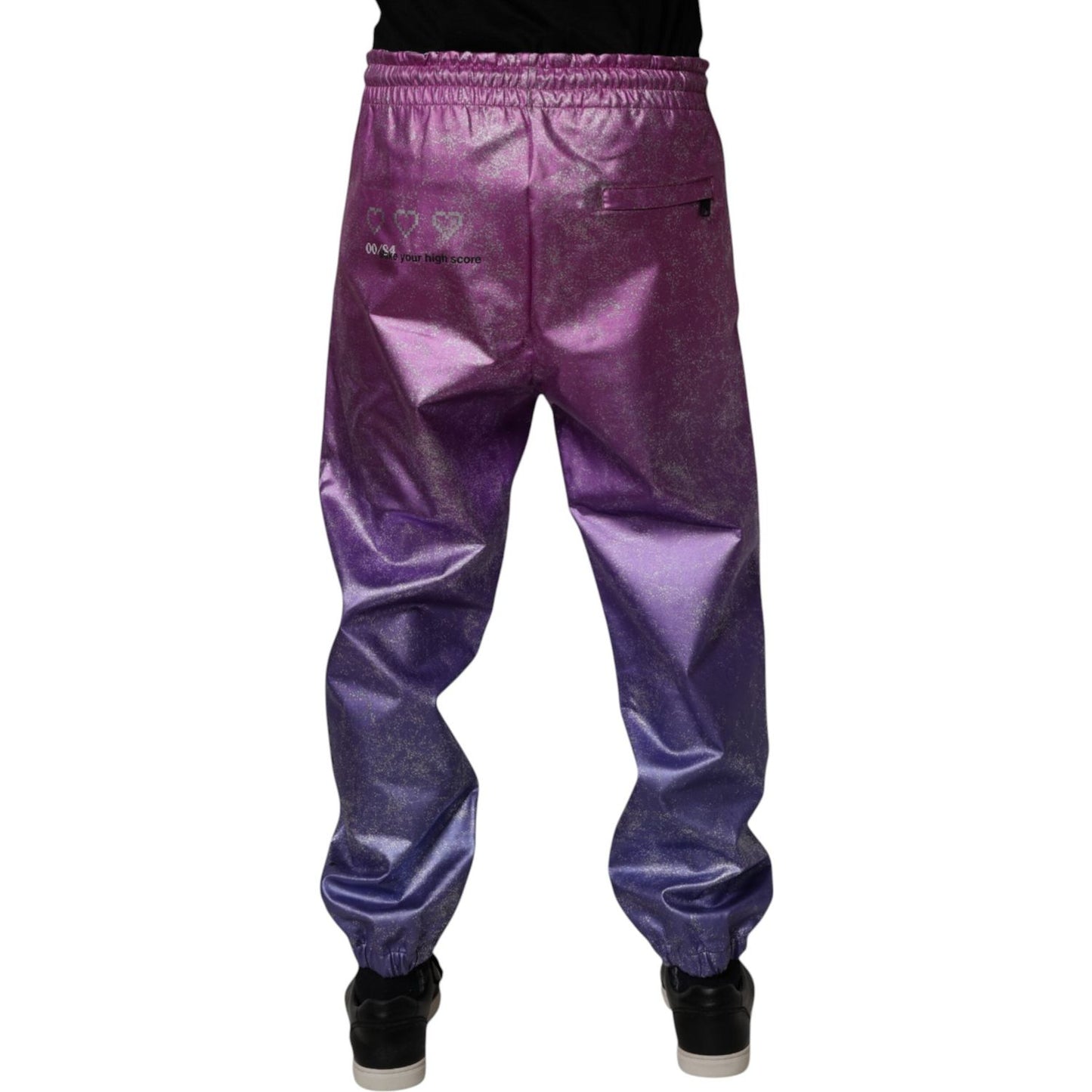 Dolce & Gabbana Pink Purple Two Tone Jogger Sweatpants Pants PAN75211-48