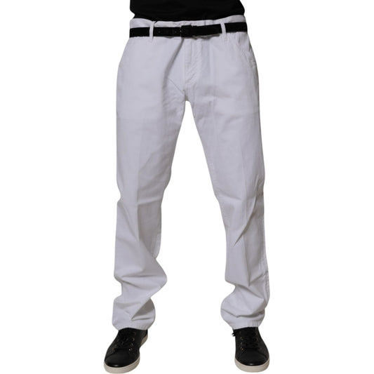 Dolce & Gabbana White Cotton Straight Men Denim Jeans