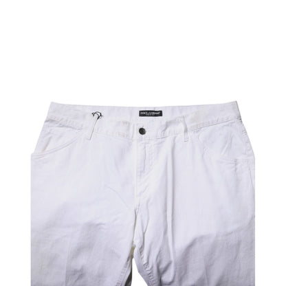 Dolce & Gabbana White Cotton Straight Men Denim Jeans
