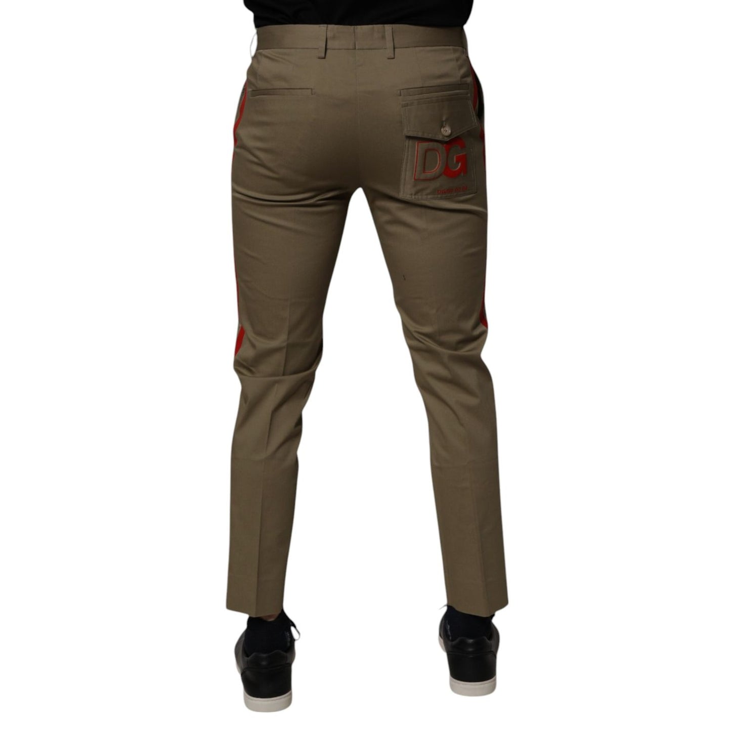 Dolce & Gabbana Dark Khaki Cotton Tapered Pants