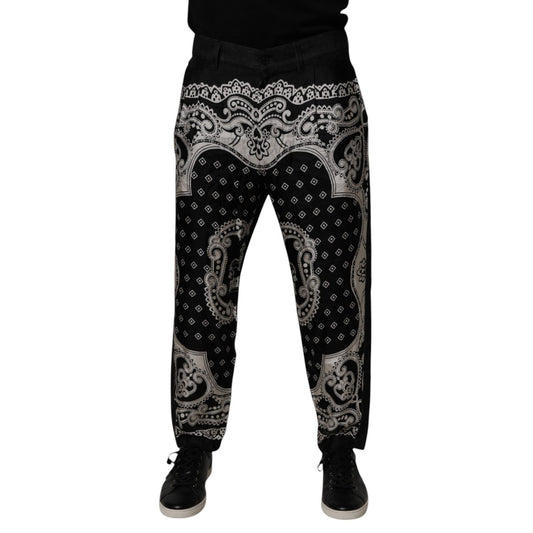 Dolce & Gabbana Black Bandana Cotton Skinny Denim Jeans PAN75266-52