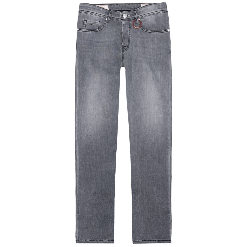 Tramarossa Gray Cotton Jeans & Pant TR-15021-W30