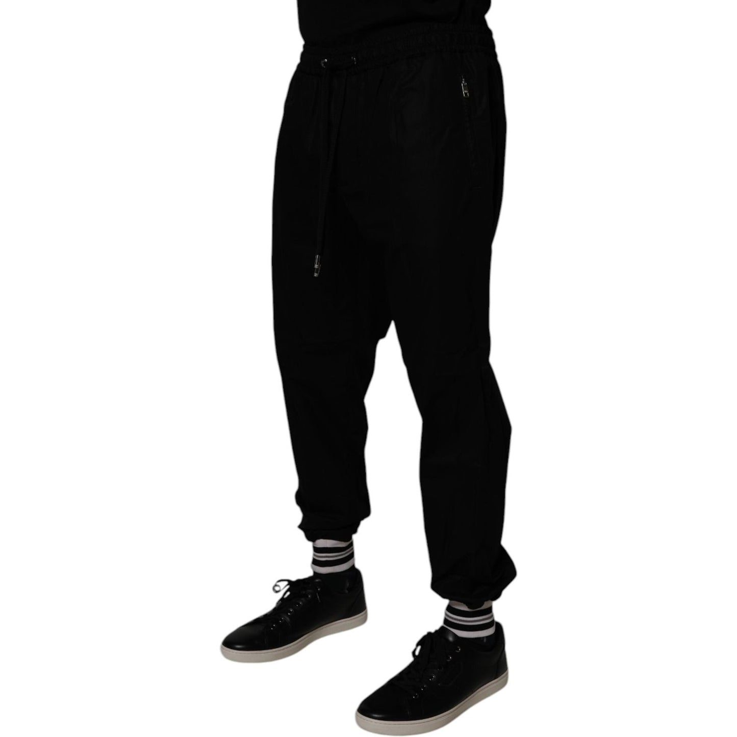 Dolce & Gabbana Black Cotton Men Jogger Sweatpants Pants PAN76003-52