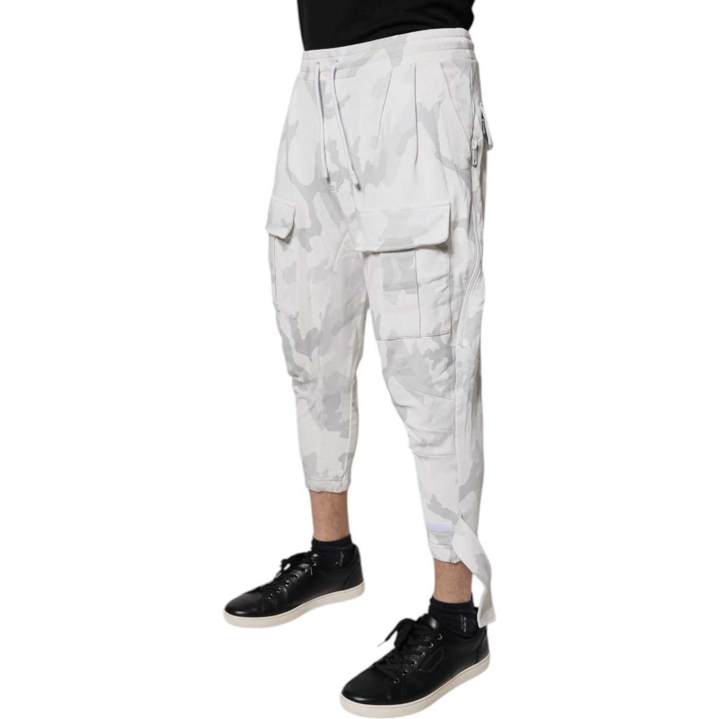Dolce & Gabbana White Camouflage Cargo Jogger Sweatpants Pants PAN76045-XS