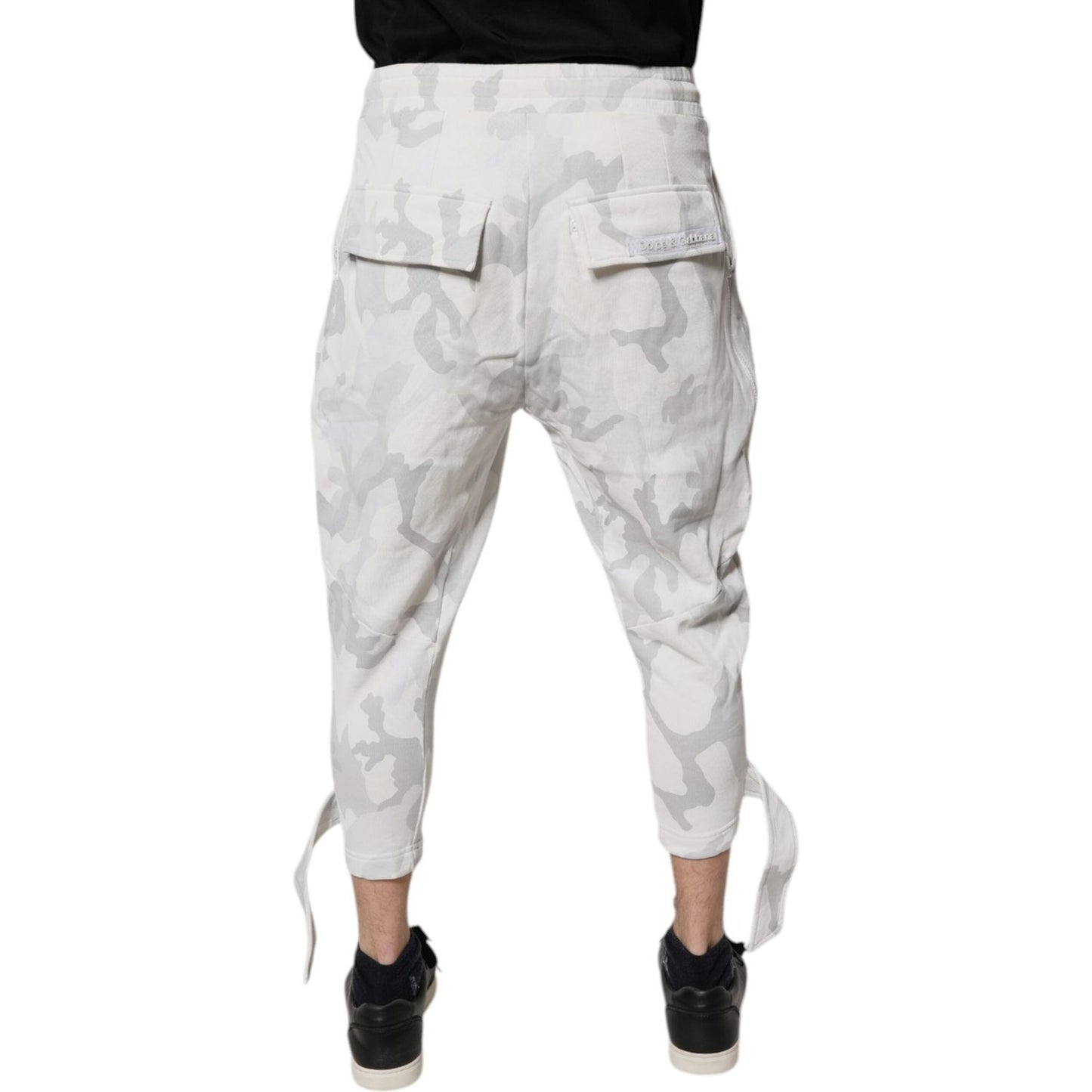 Dolce & Gabbana White Camouflage Cargo Jogger Sweatpants Pants PAN76045-XS