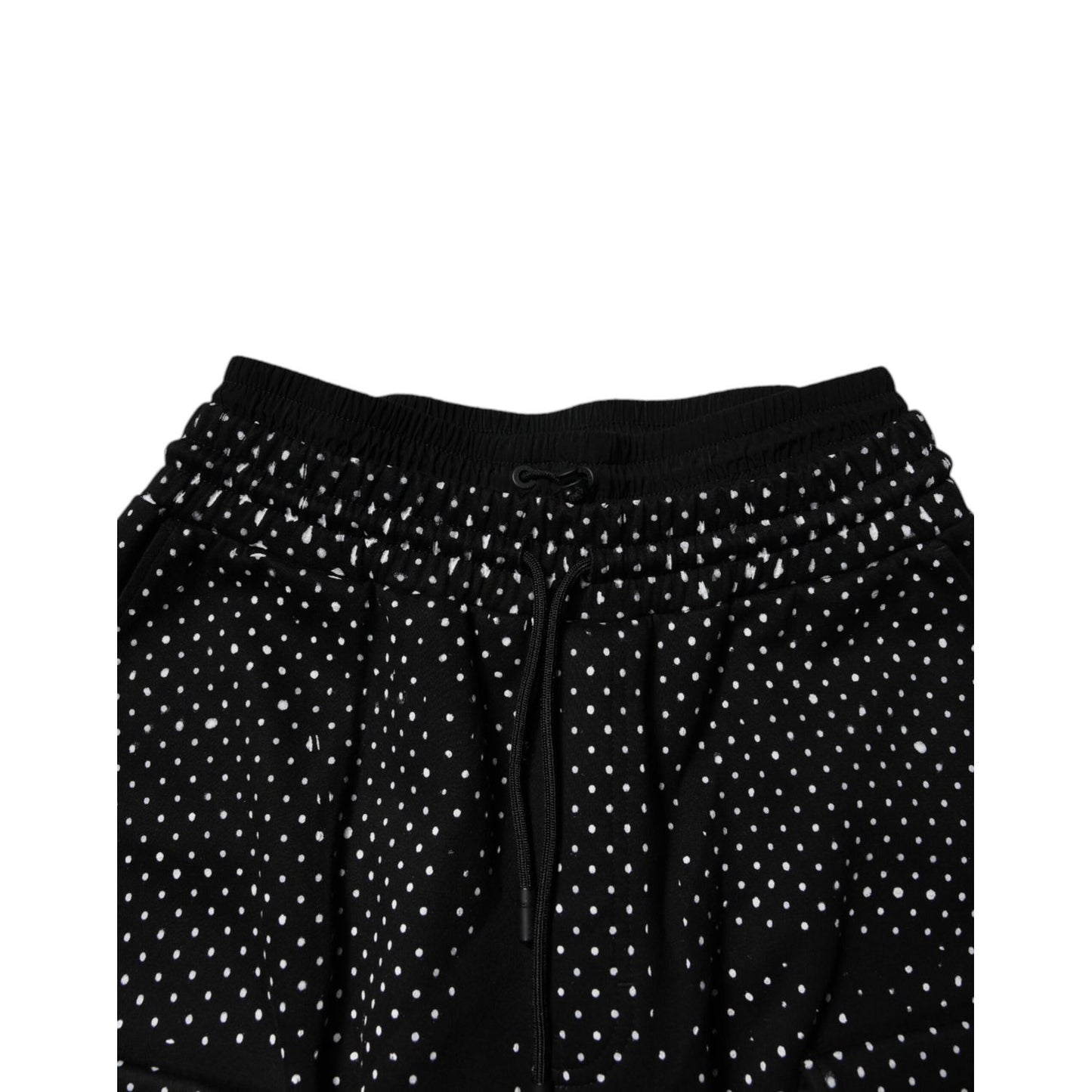 Dolce & Gabbana Black Polka Dot Stripes Cargo Jogger Sweatpants Pants