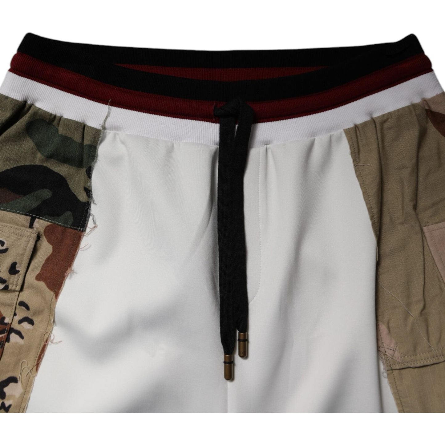 Dolce & Gabbana White Camouflage Patchwork Sweatpants Pants PAN76055-56