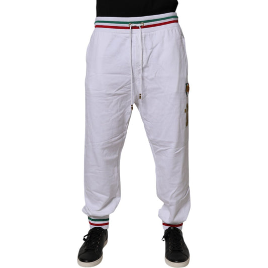 Dolce & Gabbana White Italia Cotton Jogger Sweatpants Pants