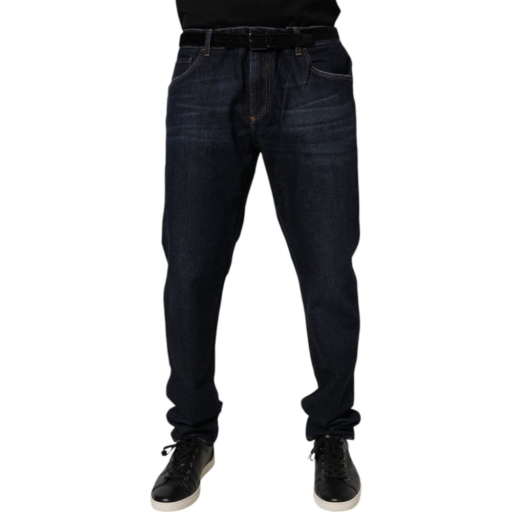 Dolce & Gabbana Dark Blue Cotton Stretch Skinny Denim Jeans PAN76109-44