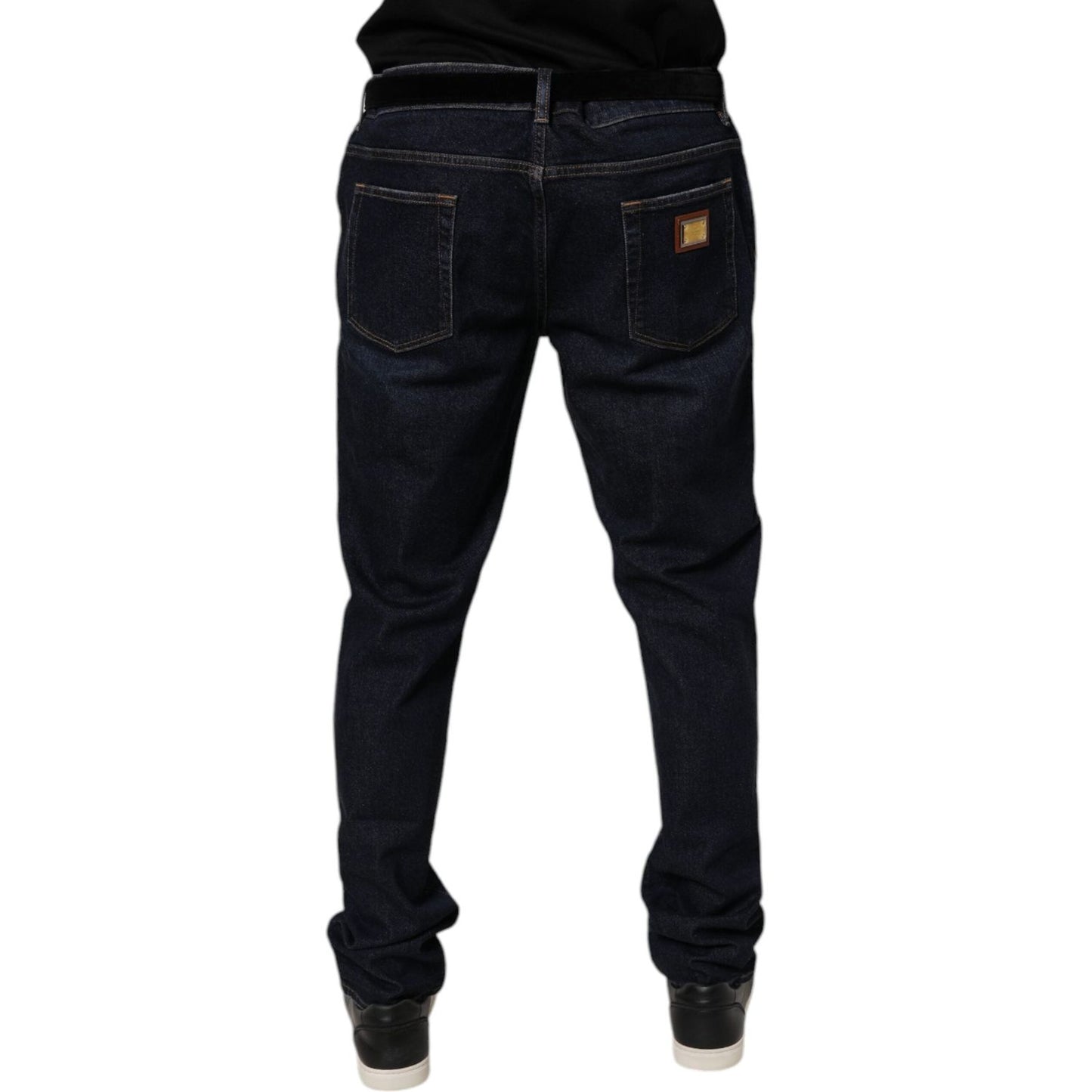 Dolce & Gabbana Dark Blue Cotton Stretch Skinny Denim Jeans PAN76109-44