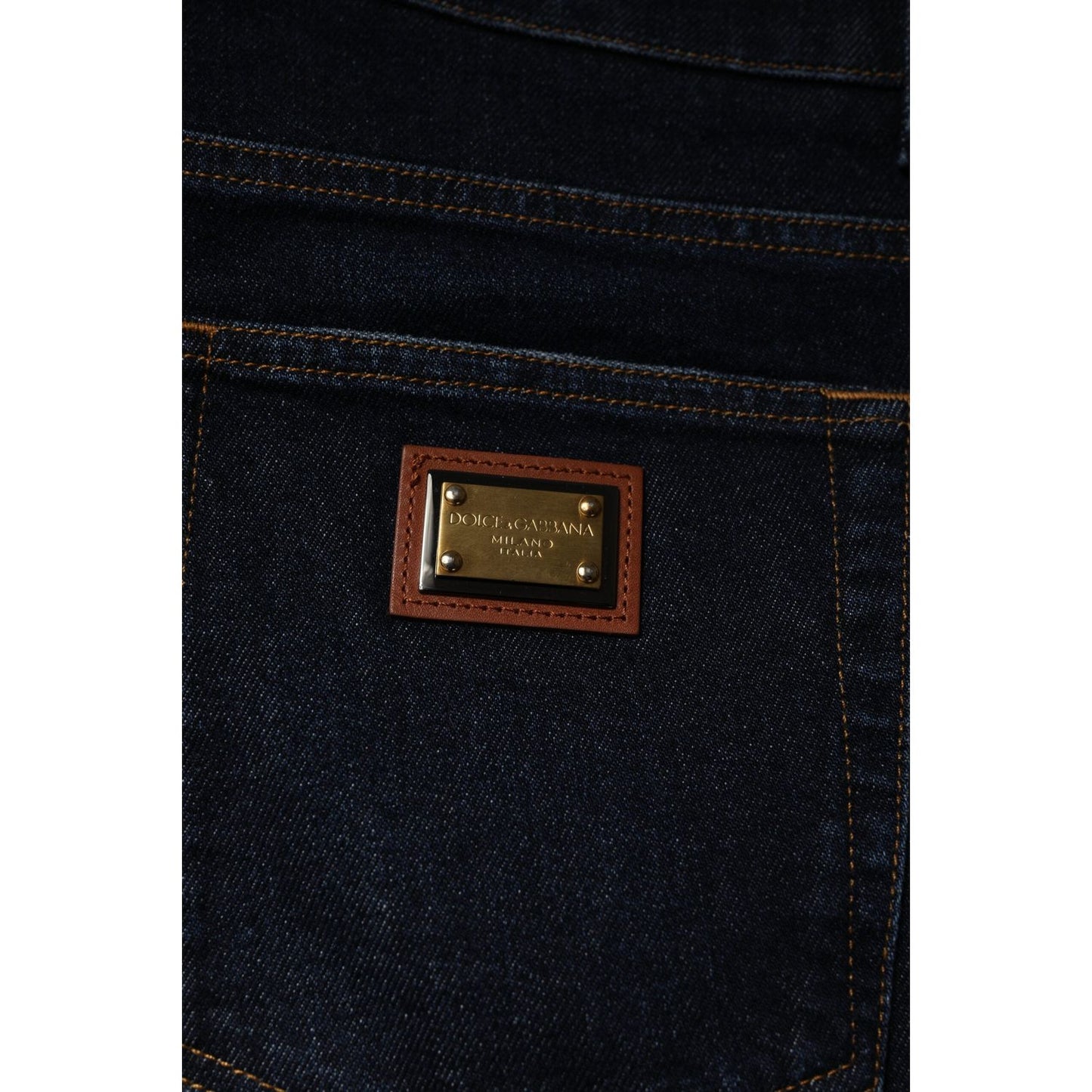 Dolce & Gabbana Dark Blue Cotton Stretch Skinny Denim Jeans PAN76109-44