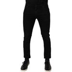 Dolce & Gabbana Black Cotton Stretch Skinny Men Denim Jeans PAN76111-50