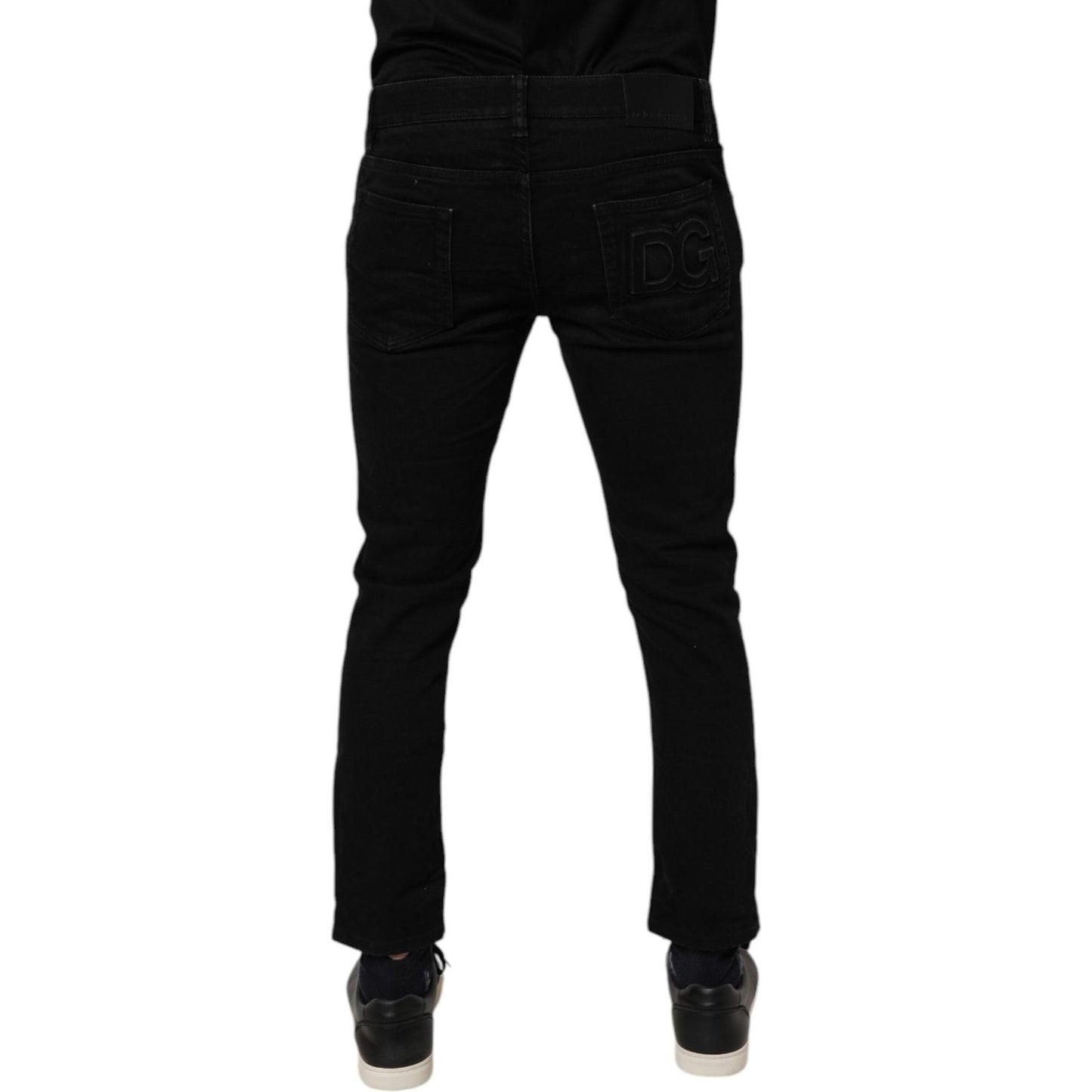 Dolce & Gabbana Black Cotton Stretch Skinny Men Denim Jeans PAN76111-50