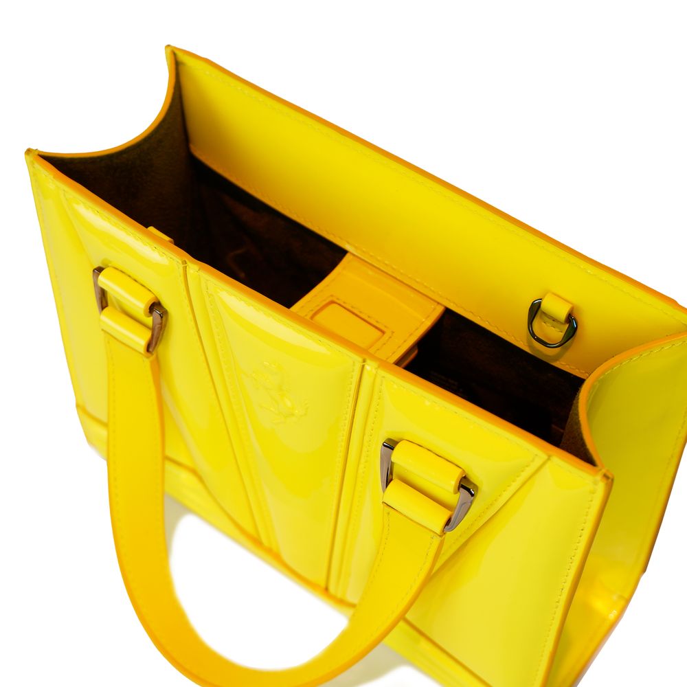 Ferrari Yellow Leather Women Handbag