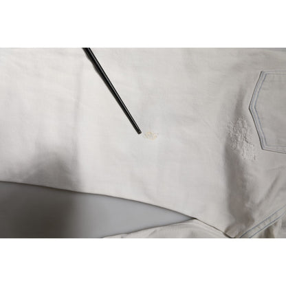 Dolce & Gabbana White Cotton Stretch Skinny Slim Denim Jeans