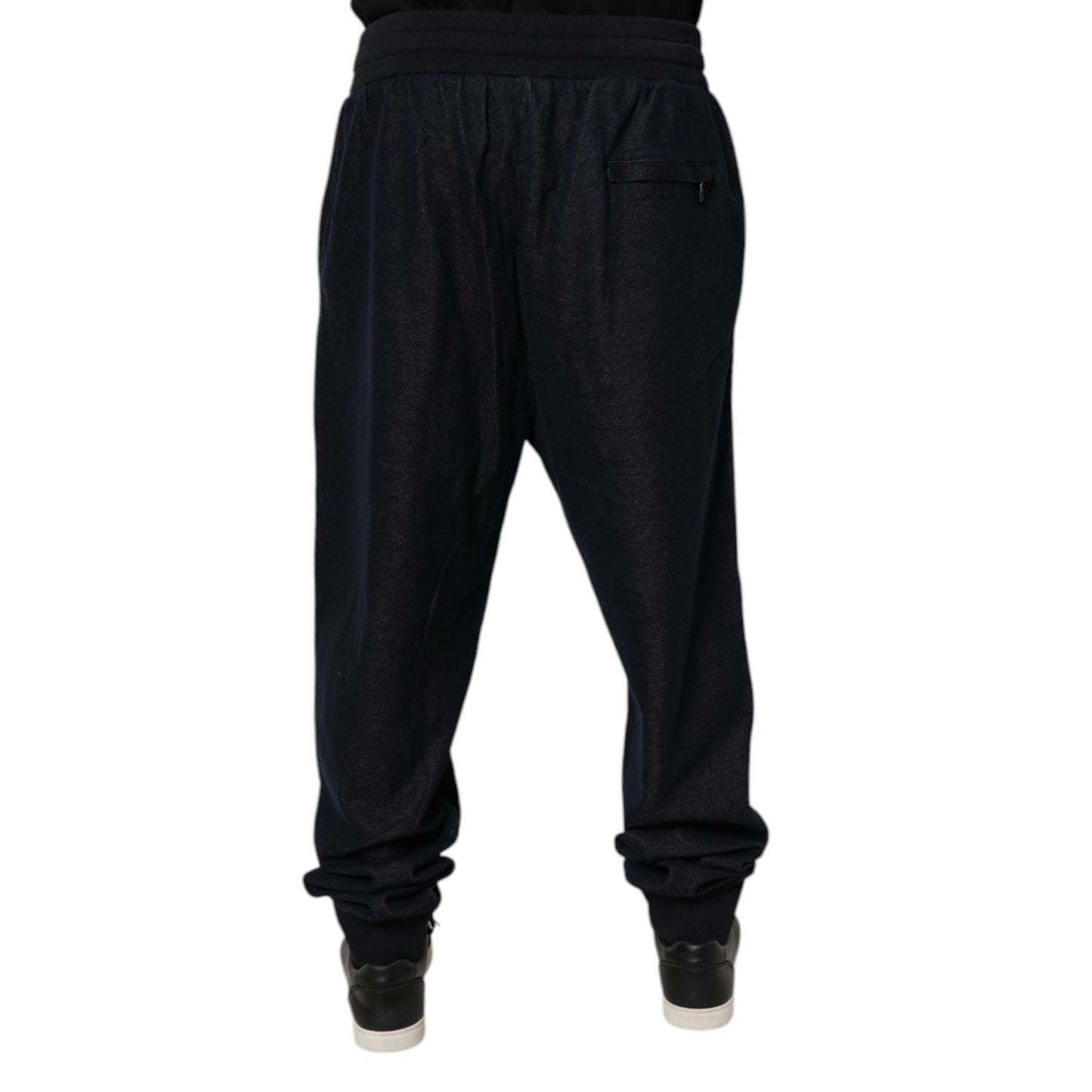 Dolce & Gabbana Black Jacquard Cotton Jogger Sweatpants Pants
