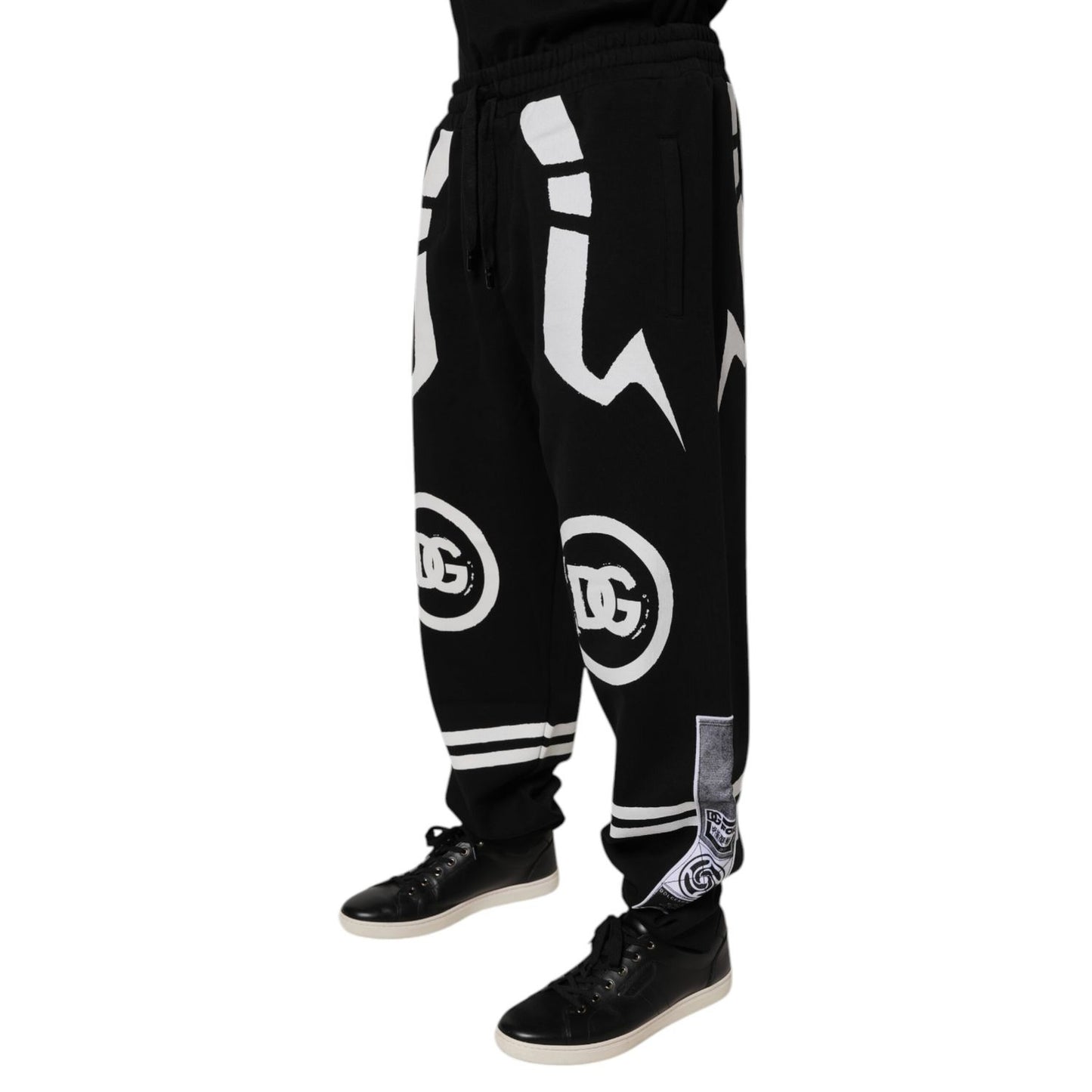 Dolce & Gabbana Black Logo Cotton Jogger Sweatpants Pants