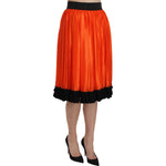 Dolce & Gabbana Orange High Waist Knee Length Skirt SKI1165-40
