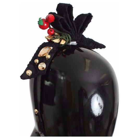 Dolce & Gabbana Diadem Headband Tiara Berry Fruit Crystal Bow Hair SIG19568