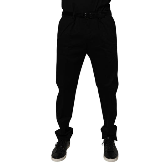 Dolce & Gabbana Black Cotton Men Skinny Dress Formal Pants