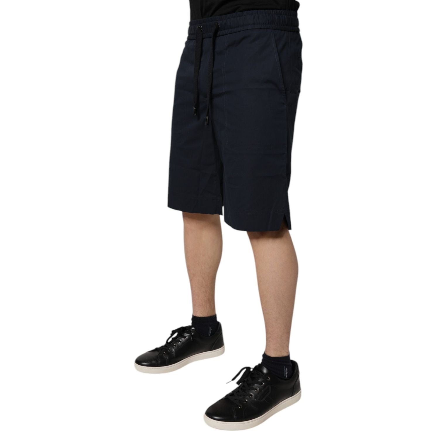 Dolce & Gabbana Dark Blue Cotton Bermuda Sweatshorts Shorts