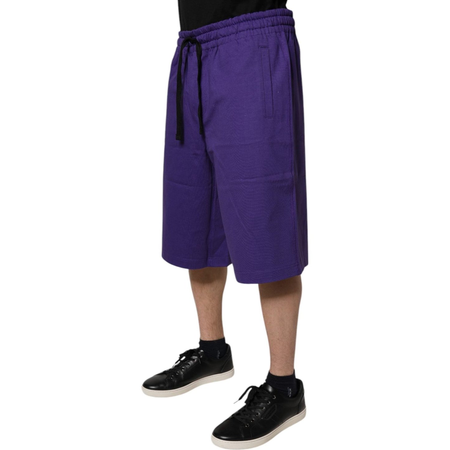 Dolce & Gabbana Purple Cotton Men Bermuda Sweatshorts Shorts PAN75761-48