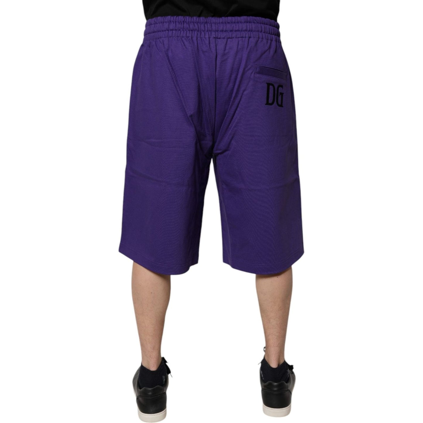 Dolce & Gabbana Purple Cotton Men Bermuda Sweatshorts Shorts PAN75761-48
