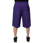 Dolce & Gabbana Purple Cotton Men Bermuda Sweatshorts Shorts PAN75761-48