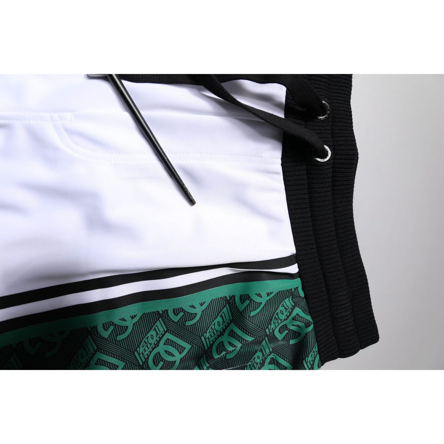Dolce & Gabbana White Green Men Jersey Sweatshorts Shorts PAN76183-48