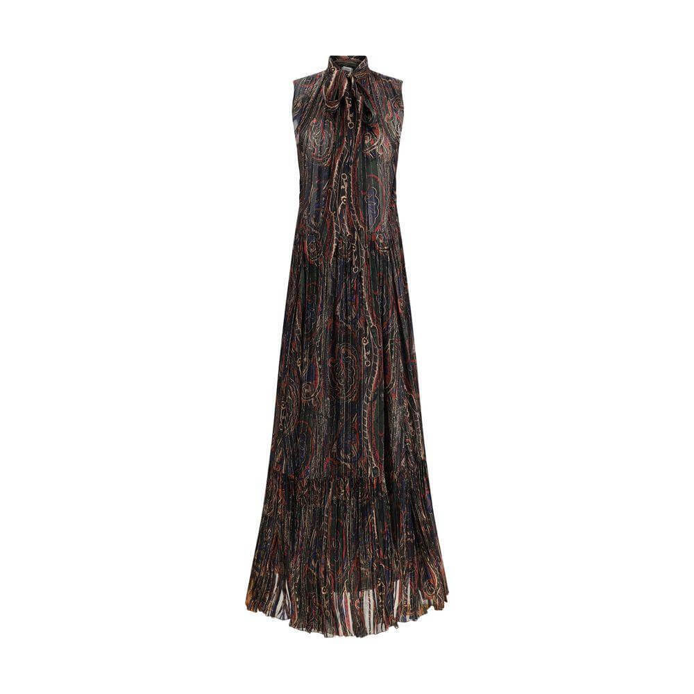 Saint Laurent Paisley long Dress SA-820916Y4K431052-IT36 | XS