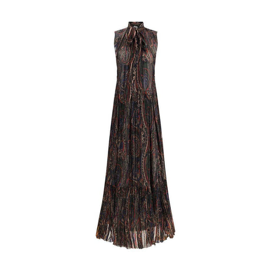 Saint Laurent Paisley long Dress SA-820916Y4K431052-IT36 | XS