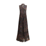 Saint Laurent Paisley long Dress SA-820916Y4K431052-IT36 | XS