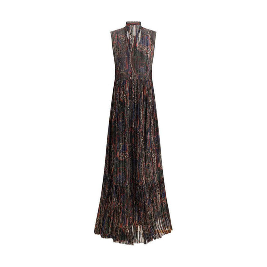 Saint Laurent Paisley long Dress SA-820916Y4K431052-IT36 | XS