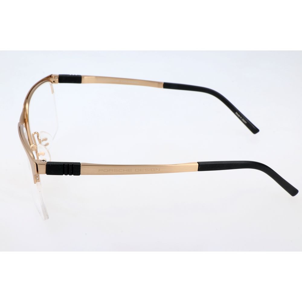 Porsche Design Gold Metal Frames side view showcasing sleek design and golden color.
