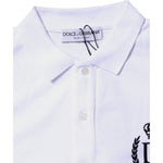 Dolce & Gabbana White Cotton Crown Collared Men Polo T-shirt TSH90006-44