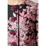 Dolce & Gabbana Pink Black Floral Brocade Trenchcoat Jacket JKT41386-38