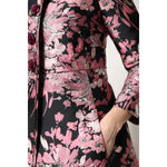 Dolce & Gabbana Pink Black Floral Brocade Trenchcoat Jacket JKT41386-38