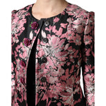 Dolce & Gabbana Pink Black Floral Brocade Trenchcoat Jacket JKT41386-38