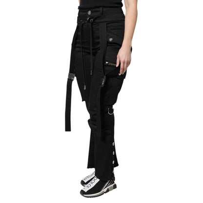 Dolce & Gabbana Black Cotton High Waist Cargo Pants