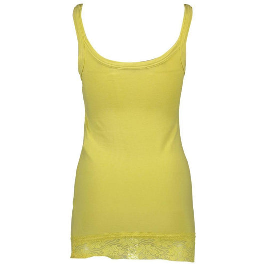 Silvian Heach Yellow Cotton Womens Tank with Lace Detail